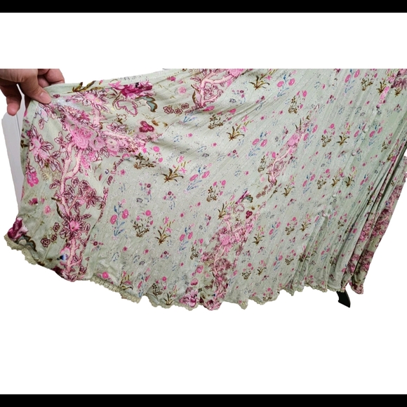 Hemant and Nandita Adira Floral Pink and White Maxi Dress-Size Large - Picture 14 of 17